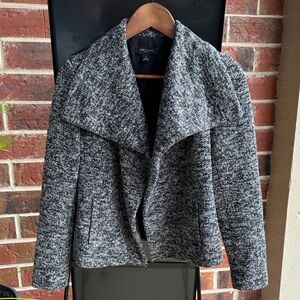 Ann Taylor Charcoal and Black Tweed Blazer